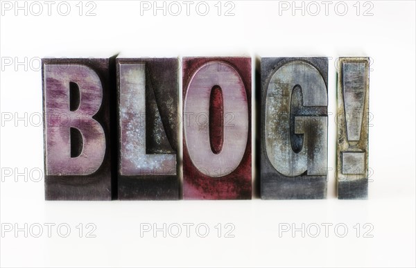 Close up of single word made of printing blocks.