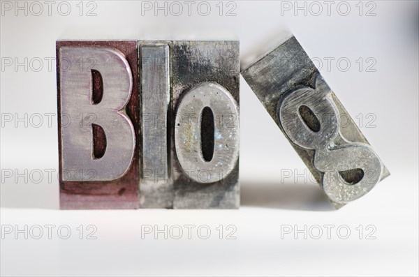 Close up of single word made of printing blocks.