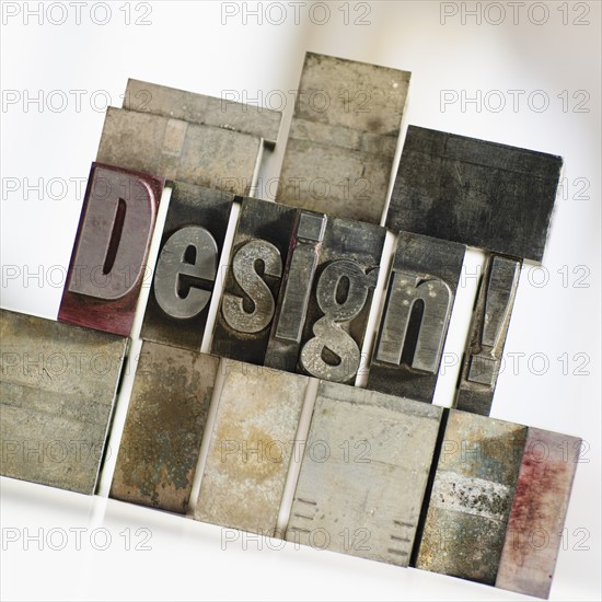 Close up of single word made of printing blocks.