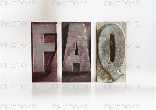 Close up of single word made of printing blocks.