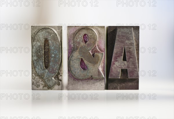 Close up of single word made of printing blocks.