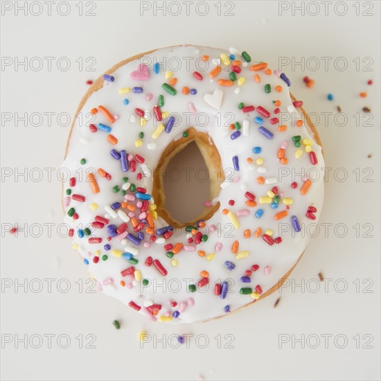 Close-up of sprinkled donut. Photo : Jamie Grill Photography
