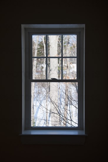 USA, Maine, Camden, dark room with window. Photo: Daniel Grill