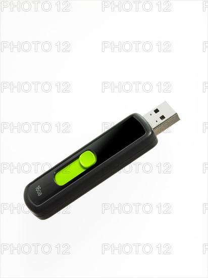 USB stick on white background. Photo : David Arky