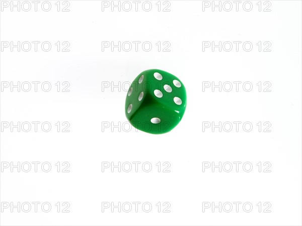 Dice on white background. Photo : David Arky