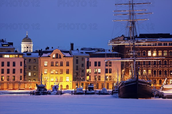 Finland, Helsinki, Ships moored in marina. Photo : Henryk Sadura