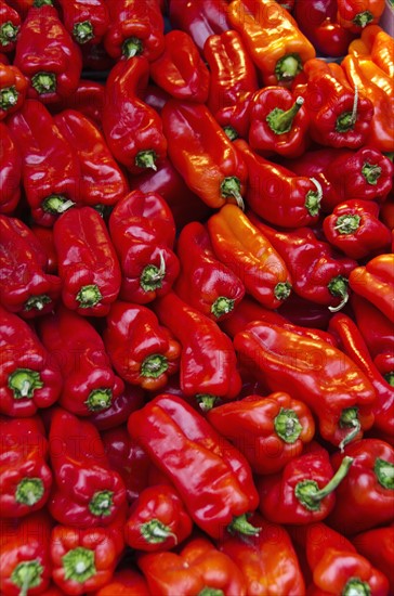 Close up of red peppers.