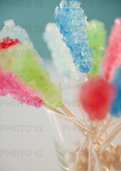 Hard rock candies in glass. Photo : Jamie Grill Photography