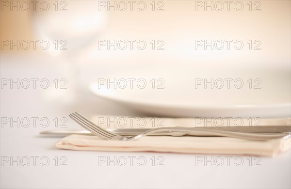 Close-up of place setting.