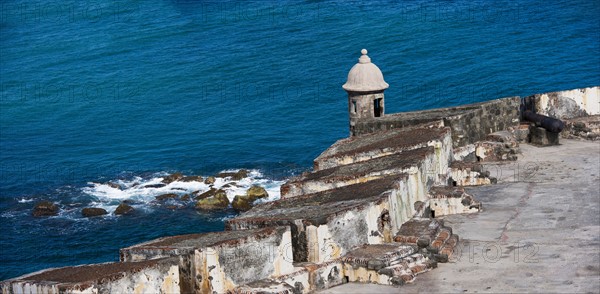 Puerto Rico, Old San Juan, section of El Morro Fortress.