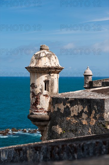 Puerto Rico, Old San Juan, section of El Morro Fortress.