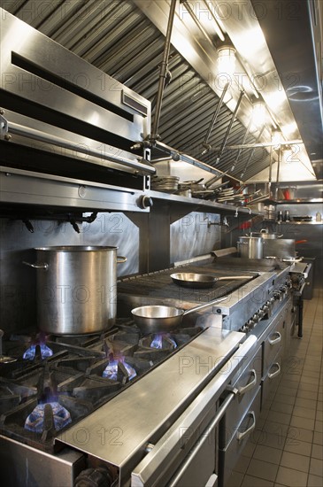 Interior of commercial kitchen.