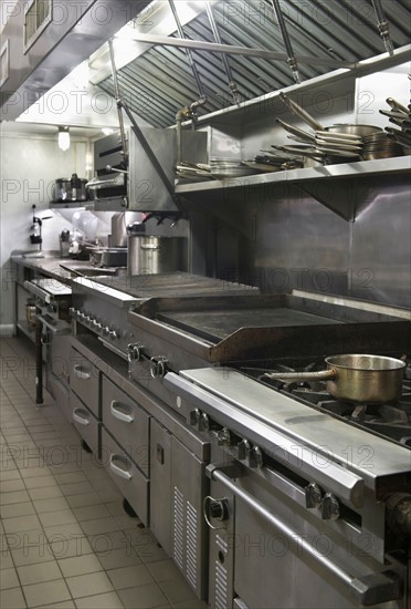 Interior of commercial kitchen.