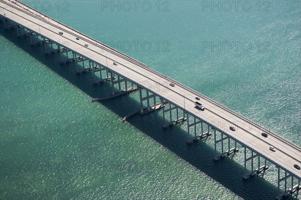 USA, Florida, Miami, Aerial view of Port of Miami Bridge. Photo : fotog