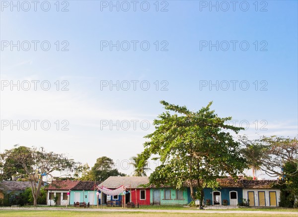 Brazil, Bahia, Trancoso, Town buildings. Photo : Jamie Grill Photography