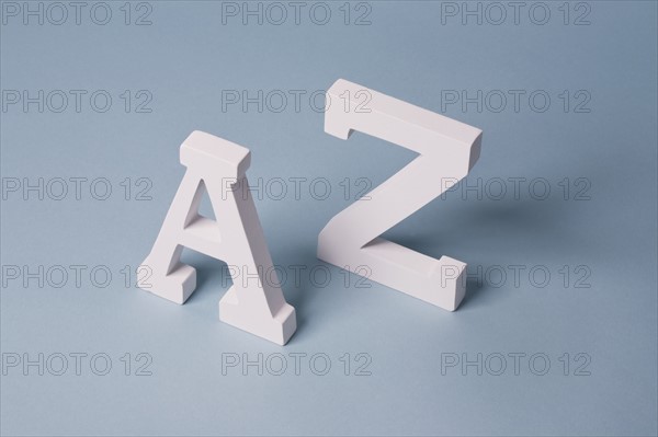 A and Z 3d letters on blue background. Photo : Chris Hackett