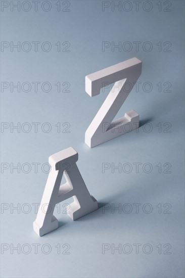 A and Z 3d letters on blue background. Photo : Chris Hackett