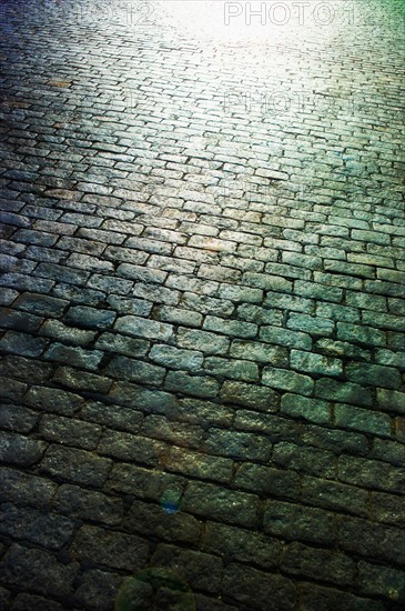 Cobblestoned street.