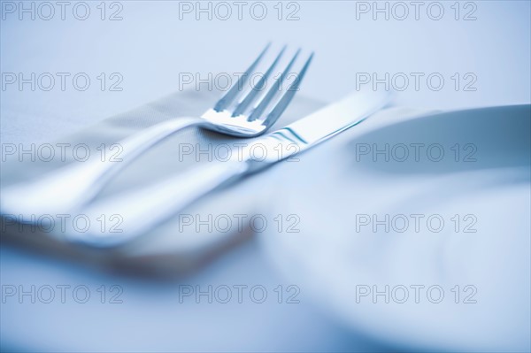 Close-up of place setting.