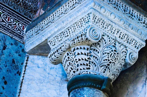 Turkey, Istanbul, Haghia Sophia Mosque column.