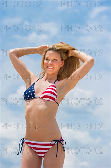 Portrait of woman in bikini.