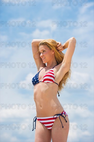 Portrait of woman in bikini.