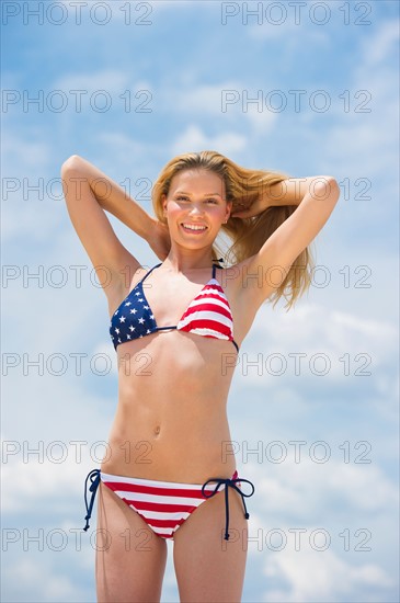 Portrait of woman in bikini.