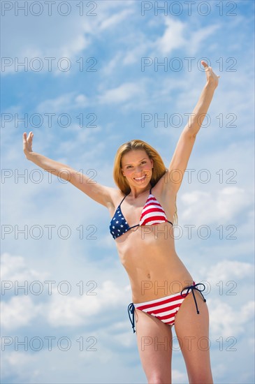 Portrait of woman in bikini.