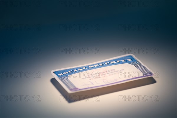 Studio shot of social security card.