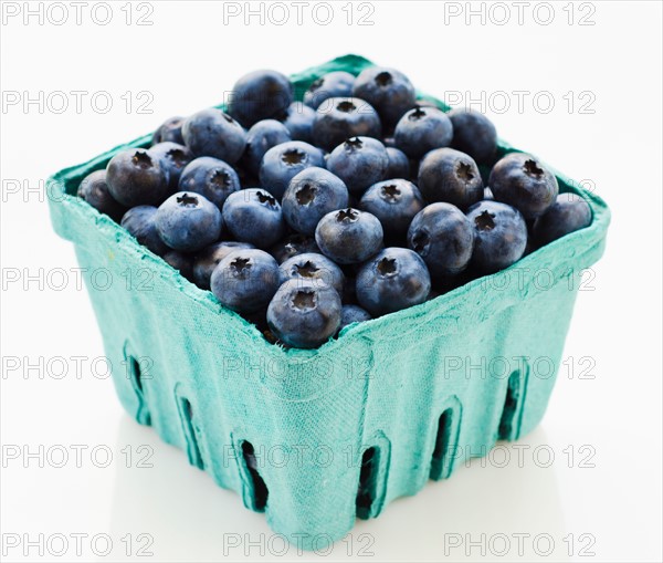 Studio shot of blueberries.