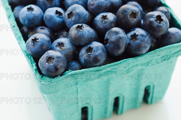 Studio shot of blueberries.