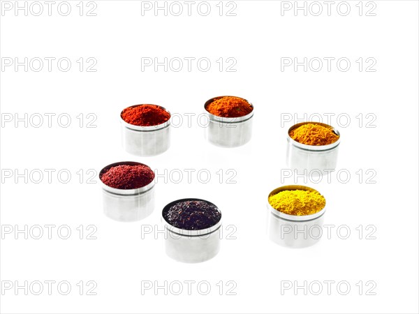 Studio shot of jars with spices. Photo : David Arky