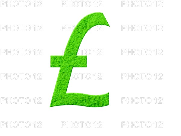 Studio shot of Wasabi Powder making British Pound Sign on white background. Photo: David Arky