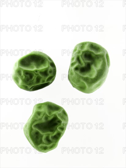 Studio shot of Pea Seeds on white background. Photo : David Arky