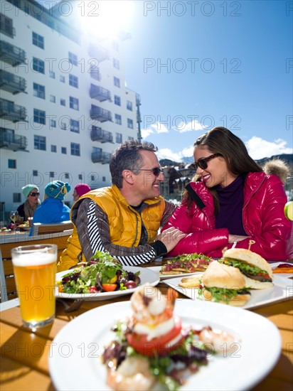 Having lunch outdoors