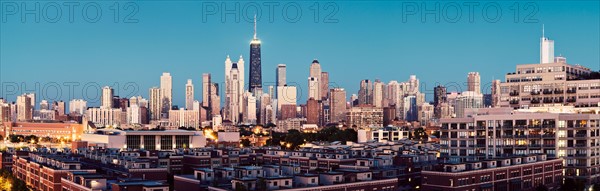 USA, Illinois, North Loop in Chicago panorama. Photo : Henryk Sadura