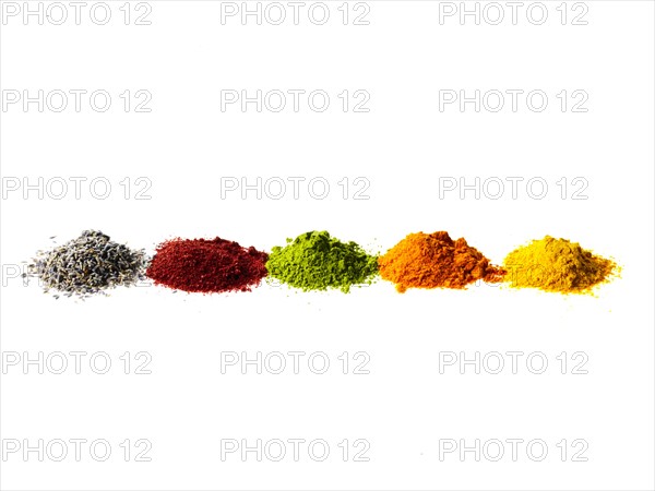 Studio shot of piles of spices. Photo: David Arky
