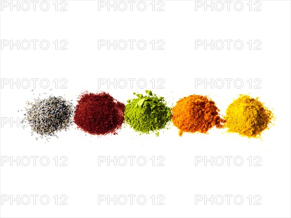 Studio shot of piles of spices. Photo: David Arky