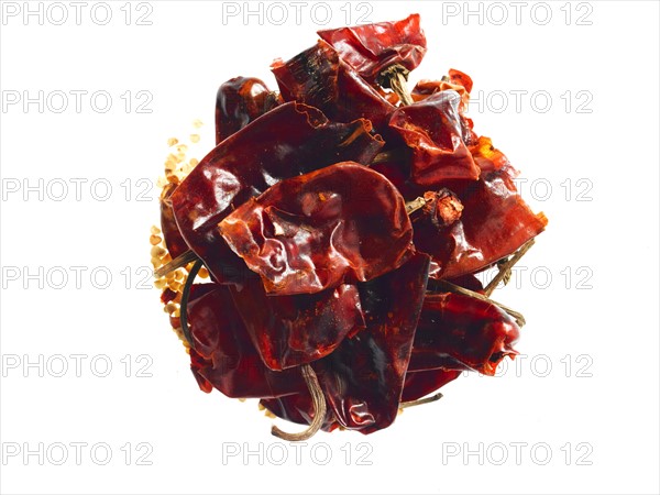 Studio shot of Chili Peppers on white background. Photo: David Arky