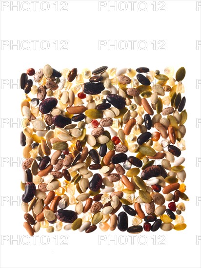 Studio shot of Mixed Seeds on white background. Photo : David Arky