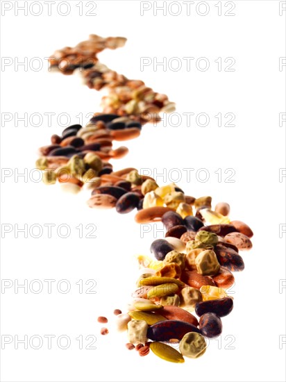 Studio shot of Mixed Seeds on white background. Photo : David Arky