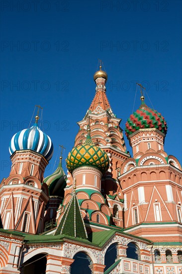 Russia, Moscow, St. Basil's Cathedral against blue sky. Photo : Winslow Productions