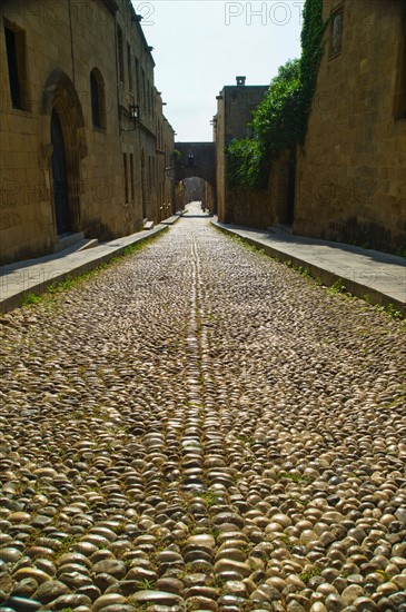 Greece, Rhodes, Medieval street in old town.