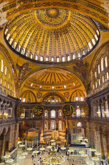 Turkey, Istanbul, Haghia Sophia Mosque interior.