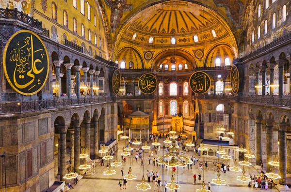 Turkey, Istanbul, Haghia Sophia Mosque interior.