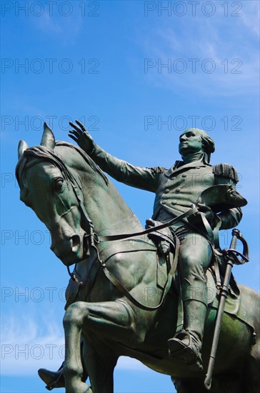 USA, New York City, Bowery, George Washington statue.