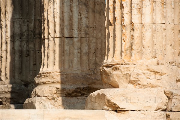 Greece, Athens, Corinthian columns of Temple of Olympian Zeus.