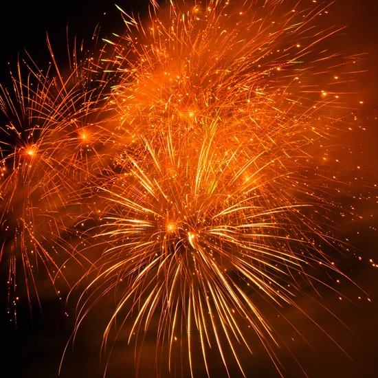 Fireworks explosion against night sky.