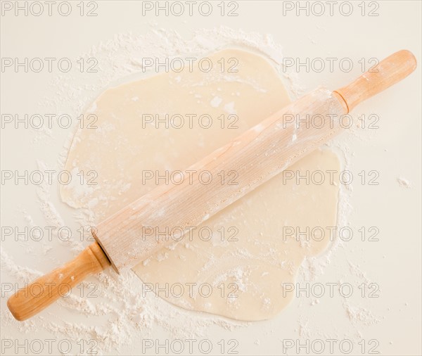 Close up of dough and roller pin. Photo : Jamie Grill