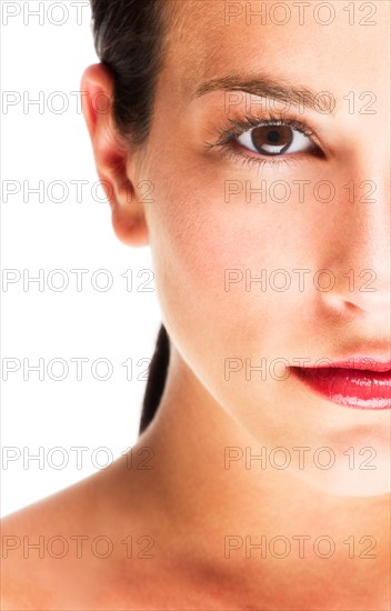 Studio portrait of young woman.